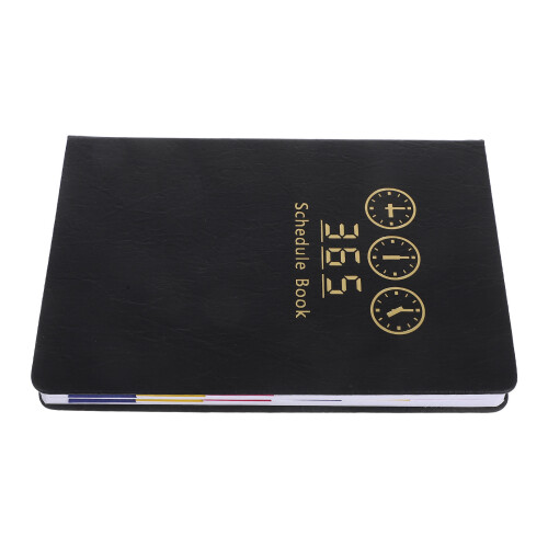 3Pcs Weekly Monthly Planner Notebook for Office Work Black Hardcover 2