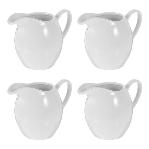 4Pcs White Ceramic Pouring Kettle with Comfortable Grip for Home 2