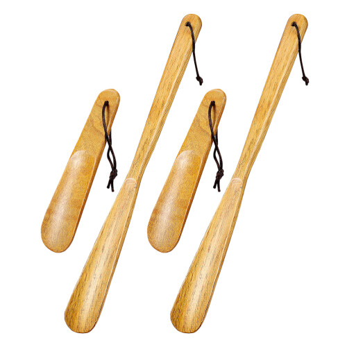 20Pcs Solid Wood Shoe Horns Long Handle Boot Horns for Home Hotel Use 2