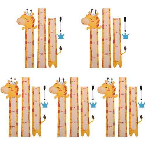 5Sets Zelfklevende Kinder Lengtemeter Sticker Met Dieren 1