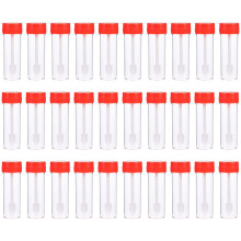 30Pcs Transparent Plastic Urine Specimen Cups with Lid for Storage Use
