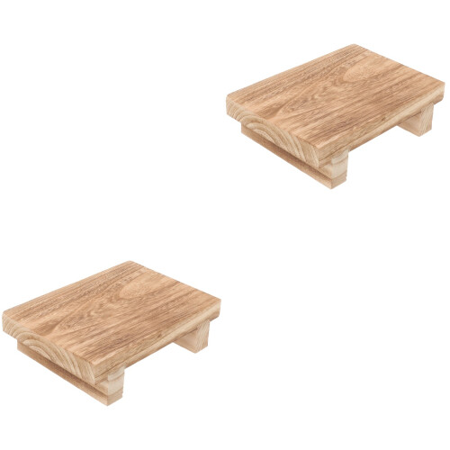 2Pcs Multi-Color Wood Footstool Lightweight Step Bench for Home Use 2
