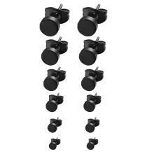 12Paren Paar Unisex Zwarte Ear Piercing Studs Duurzaam En Stijlvol