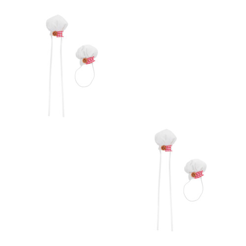 4Pcs Mini Cook Hats for Dolls Decorative Lightweight Multicolor Caps 2