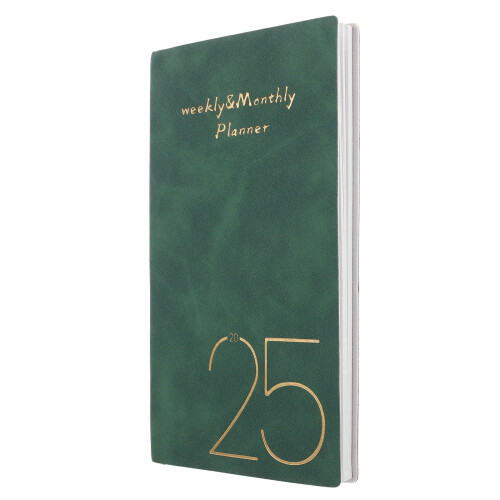 2Pcs Teacher Planner 2025 Small PU Hardback Weekly Calendar
