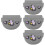4Pcs Small Portable Silicone Denture Container Case Grey for Retainers 4
