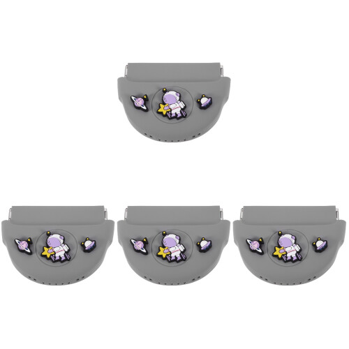 4Pcs Small Portable Silicone Denture Container Case Grey for Retainers 2