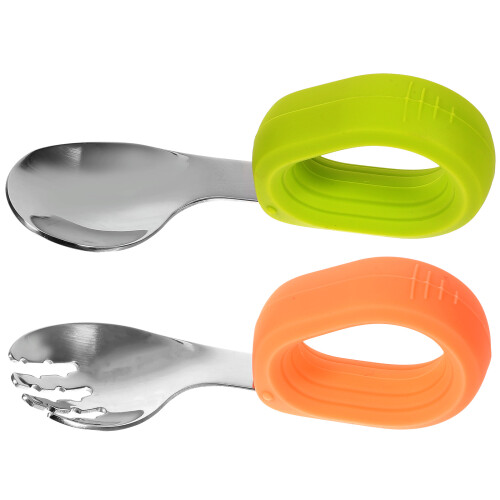 2Sets Baby Spoon Fork Kit Lightweight Assorted Colors for Home Feeding 1