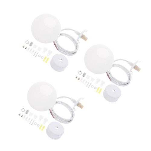 3Pcs Hanging Pendant Light White Ceiling Lamp for Home Decor 1