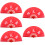 5Pcs Red Durable Foldable Fan Holiday Performance Hand Fan 11