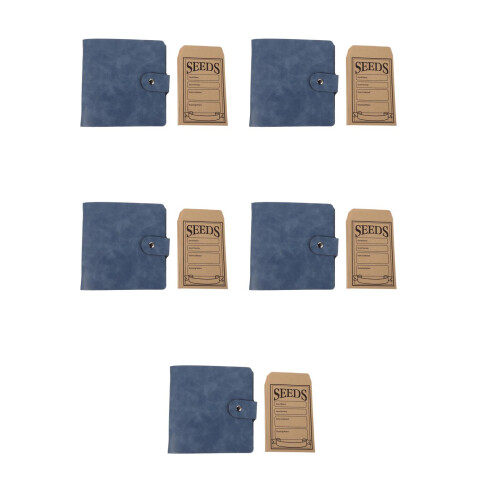 5Sets PU Seed Organizer Binder Sky-Blue Garden Storage 2