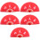 5Pcs Red Durable Foldable Fan Holiday Performance Hand Fan 7