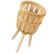 Bamboe Bloempotstand Met Gevlochten Design Voor Binnengebruik