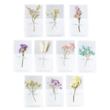 24Pcs Blank Bamboo Greeting Cards with Dried Flowers for Party Wishes