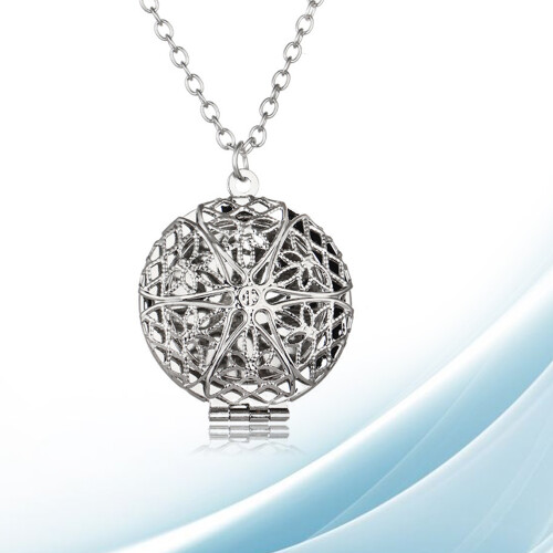 Aromatherapy Necklace Diffuser Locket Copper Assorted Colors Women 1