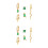 Groene Oorbellen Set Zirkonia Hoepels Studs Piercing 4