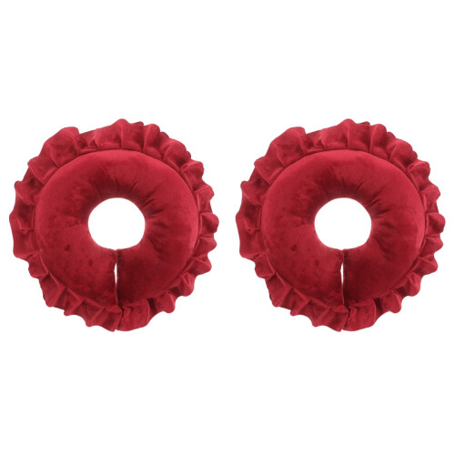 2Pcs Stable Red Massage Face Pillow Cradle Cushion for Spa Salons 2