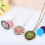 Aromatherapy Necklace Diffuser Locket Copper Assorted Colors Women 7