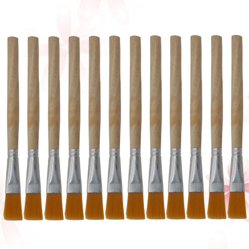 12Pcs Portable Yellow Long Handle Brush for Coffee Machine Keyboard
