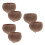 6Pcs Pet Feeding Bowls Coconut Shell Large Capacity Dark Brown Set 4