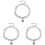 3Pcs Silver Adjustable Pet Collar with Bell for Cats and Dogs 4