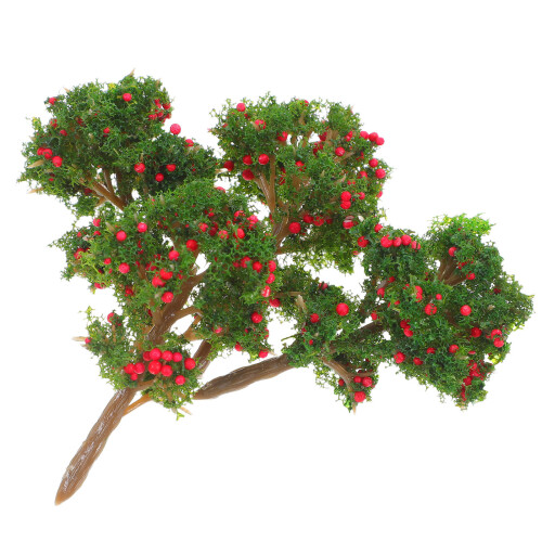 12Pcs Realistic Red Plastic Trees for Diorama Use