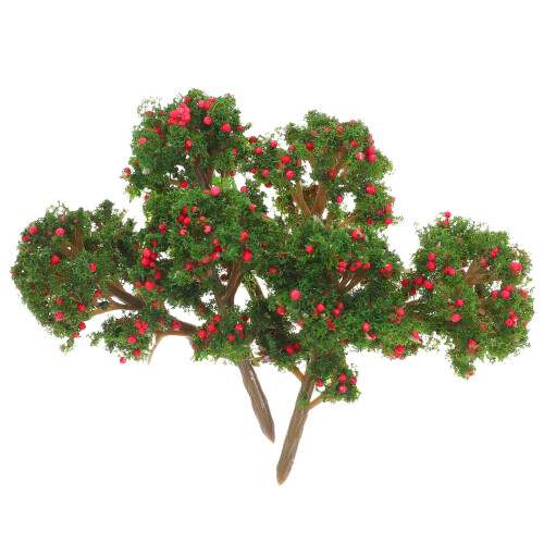 12Pcs Realistic Red Plastic Trees for Diorama Use 2