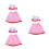 3St Rood Polyester Poppenbadjas Met Douchemuts Voor Creatief Spelen 6