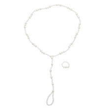 2St Wit Parel Voetbandje Dames Strand Sandaal Accessoire