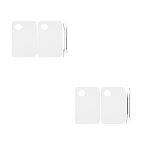 4Sets Make-Up Paletten En Spatels Voor Kleur Menging Thuis 2
