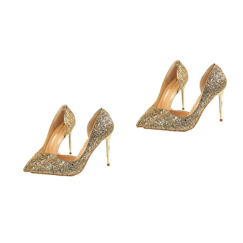 2Paren Gouden Pailletten Pumps Met Hak Dames 2