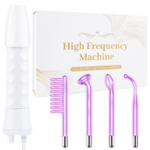 High Frequency Facial Wand - Uaike 4 in 1 Violet Portable Handheld High Frequency Facial Machine - at Home Face Skin Wand Device with 4 Pcs Purple Gla