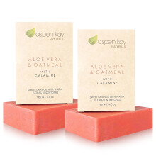Aspen Kay Naturals Handgemachte Calaminseife für Gesicht & Körper - Bio Aloe Vera & kolloidale Haferflocken