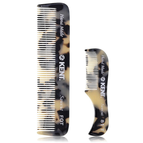 Kent Pocket Beard Comb Set for Men, Travel-Friendly Mini Beard and Mustache Combs