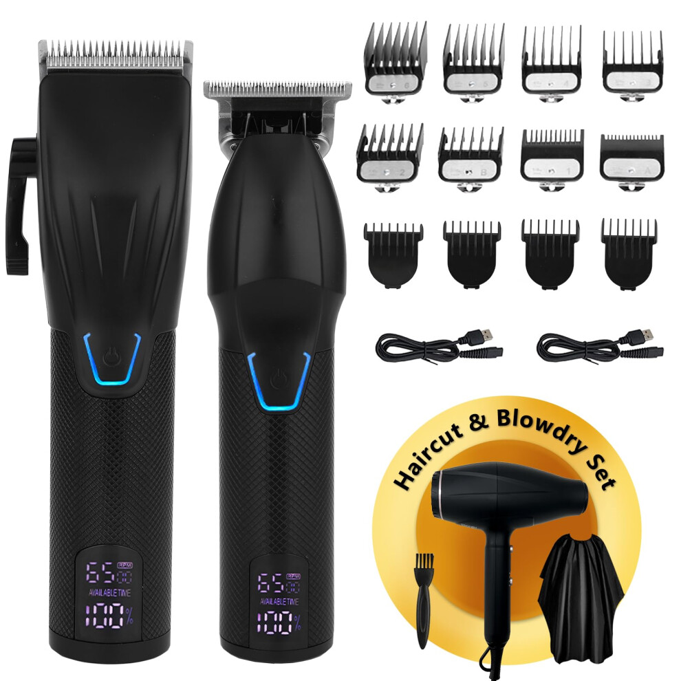 Amuliss Professional Hair Clippers And Zero Gapped Trimmer Kit For Men, Cordless Barber Clipper, Beard Trimmer Haircut Clippers Grooming Set,With Hair