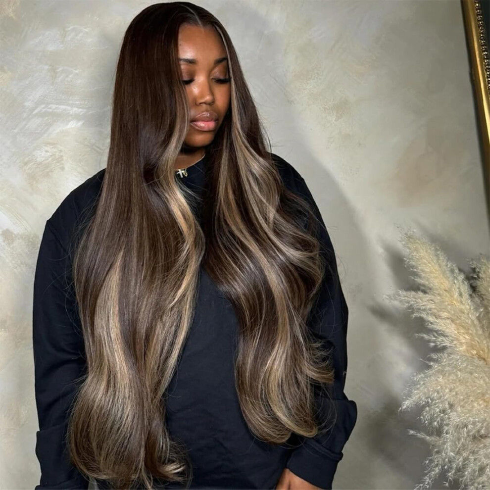 Ciyoo Highlight Hd 13X6 Lace Front Wigs Human Hair Pre Plucked 180 Density Ash Blonde Highlight Wig Human Hair Body Wave Lace Front Wigs Human Hair Fo