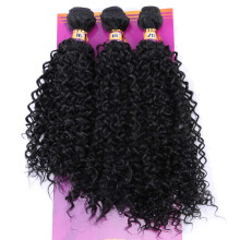 Künstliche Haarweave Kinky Lockige Haarbündel 16 18 20 Zoll Mischschwarz Hitzebeständiges Material