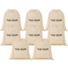 ERKXD 3 | 6 | 8 Pack Haartrockner Taschen mit Kordelzug für Reisen Badezimmer (8 Stück Weiß)