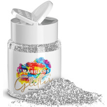 MARBLERS Twinkle Glitter [Zilver] 1.5oz (42g) | Fijn | Niet-Toxisch, Vegan, Dierproefvrij | Make-up