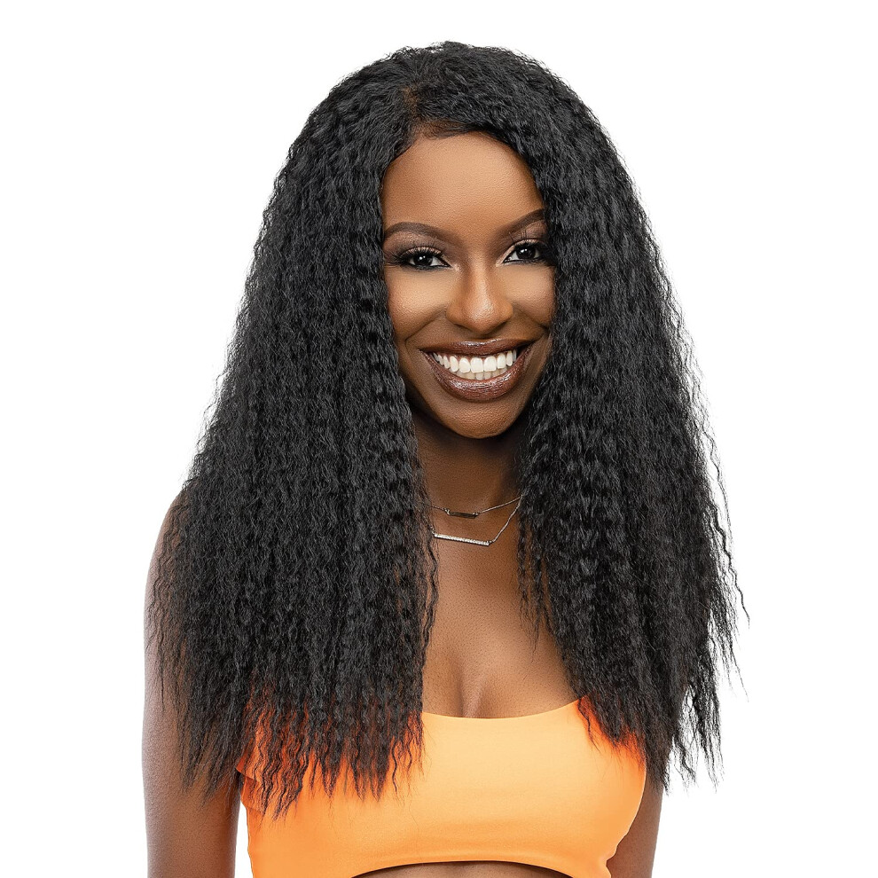 Janet Collection Hd Swiss Lace Front Wig Melt Hand-Tied 13X6 Kinky Wig 22" (M.blyg/Caramel)