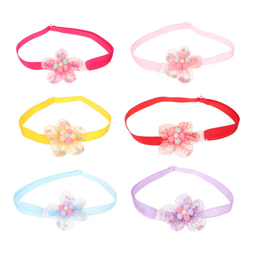 12Pièces Colliers Fleur Pour Animaux Ajustables Et Confortables