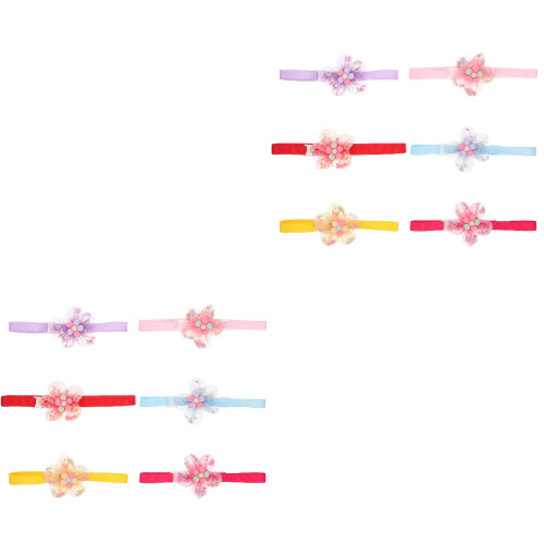 12Pièces Colliers Fleur Pour Animaux Ajustables Et Confortables 2