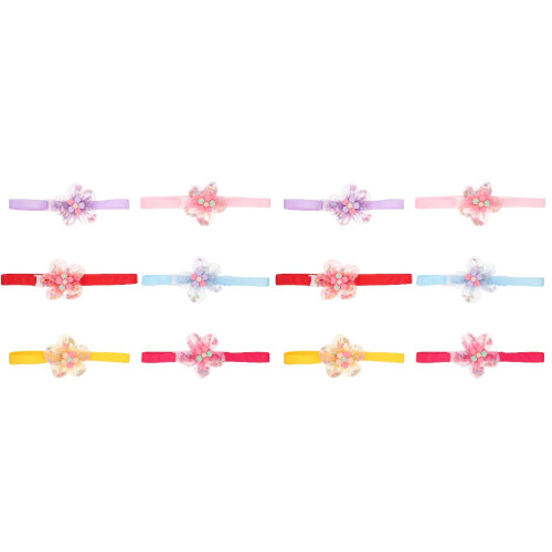 12Pièces Colliers Fleur Pour Animaux Ajustables Et Confortables 1