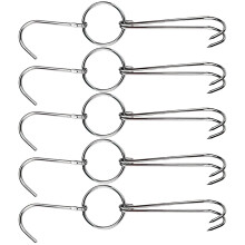 10Pièces Crochets À Rôtir Acier Inoxydable Double Argentés Pour Viande