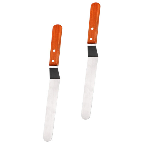 6Pièces Spatules À Beurre Crème En Bois Multi-Couleurs 1