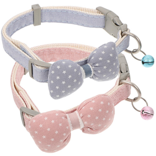 4Pièces Colliers Pour Chat Nœud Multi-Couleurs 2