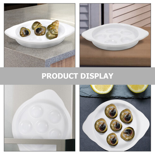 4Pièces Plat Escargot Céramique Surface Lisse Cuisine 1