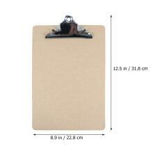 2Pièces Porte- A4 Beige Bois Bambou Résistant Clip Métallique