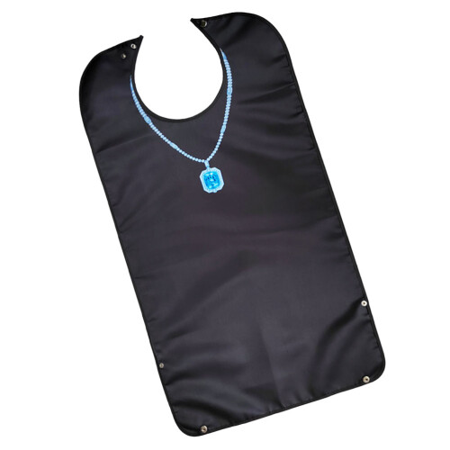 3Pcs Folding Adult Bib Black Washable Polyester Clothing Protector