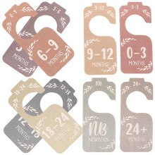 8Pcs Wooden Baby Closet Dividers for Nursery Clothes Size Organization